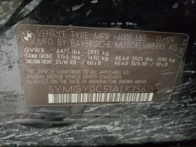 Photo 10 from auction – 2010 BMW X5 M with VIN 5YMGY0C51ALK25615