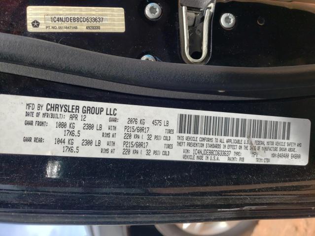 Photo 10 from auction – 2012 JEEP COMPASS with VIN 1C4NJDEB8CD633637