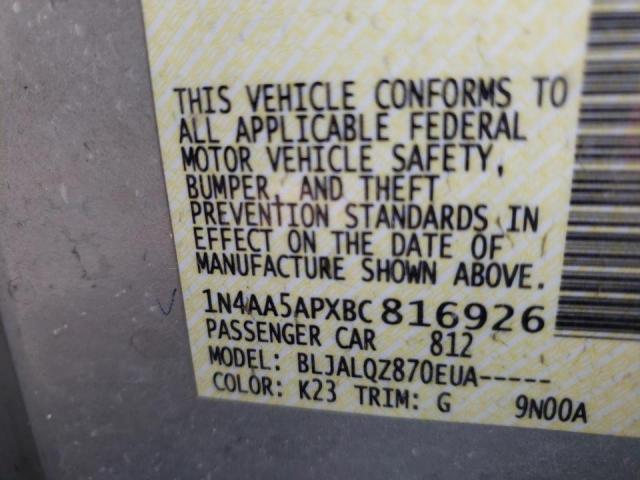 Photo 10 from auction – 2011 NISSAN MAXIMA S with VIN 1N4AA5APXBC816926