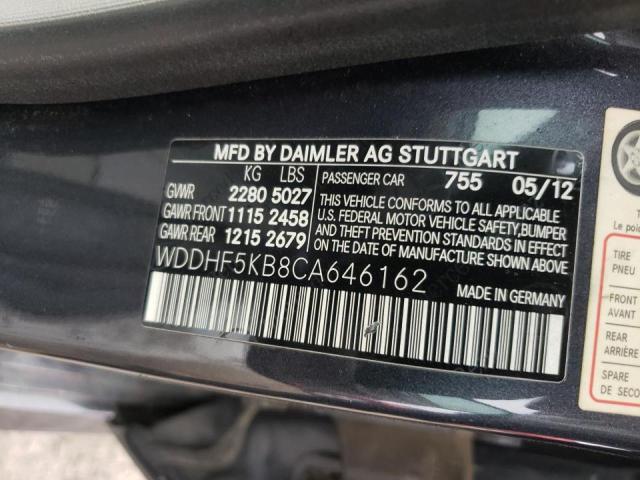 Photo 10 from auction – 2012 MERCEDES-BENZ E 350 with VIN WDDHF5KB8CA646162