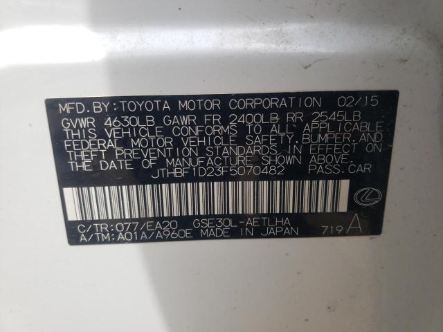 Photo 10 from auction – 2015 LEXUS IS 250 with VIN JTHBF1D23F5070482