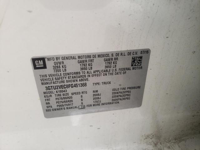 Photo 10 from auction – 2015 GMC SIERRA K15 with VIN 3GTU2VEC8FG451368
