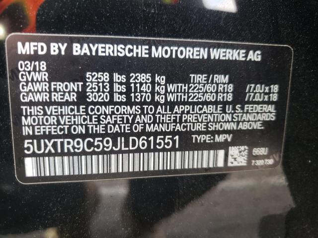 Photo 10 from auction – 2018 BMW X3 XDRIVE3 with VIN 5UXTR9C59JLD61551
