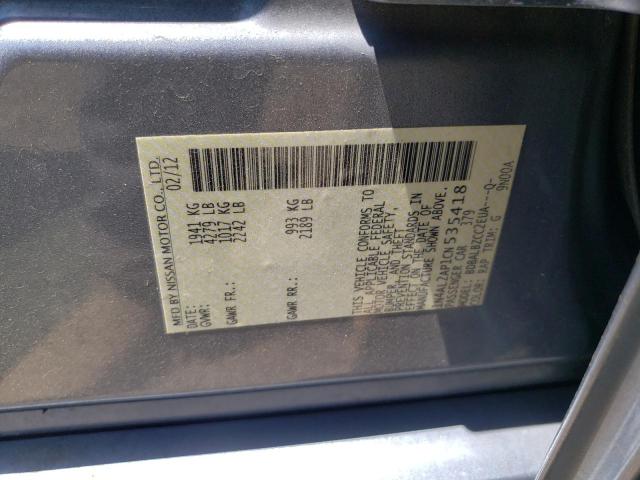 Photo 10 from auction – 2012 NISSAN ALTIMA BAS with VIN 1N4AL2AP1CN535418