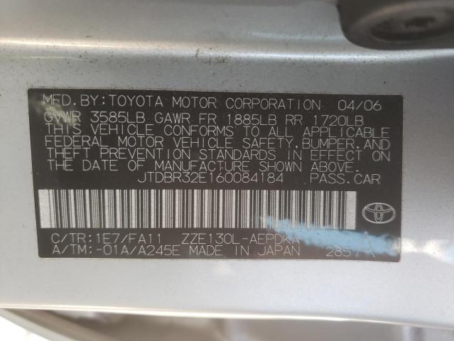 Photo 10 from auction – 2006 TOYOTA COROLLA CE with VIN JTDBR32E160084184