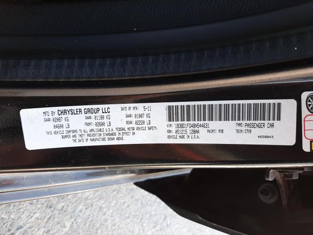 Photo 10 from auction – 2011 DODGE AVENGER MA with VIN 1B3BD1FG4BN544631