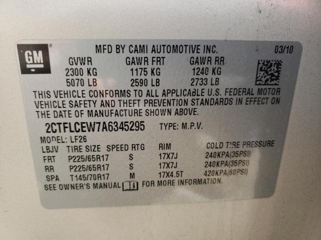 Photo 10 from auction – 2010 GMC TERRAIN SL with VIN 2CTFLCEW7A6345295