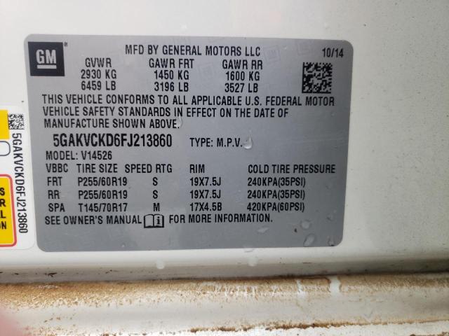Photo 10 from auction – 2015 BUICK ENCLAVE with VIN 5GAKVCKD6FJ213860