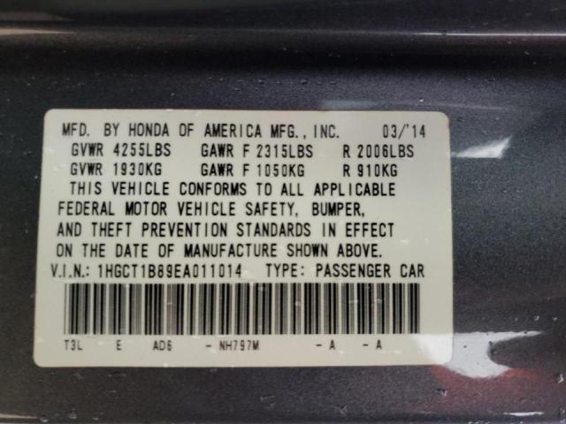 Photo 10 from auction – 2014 HONDA ACCORD EXL with VIN 1HGCT1B89EA011014