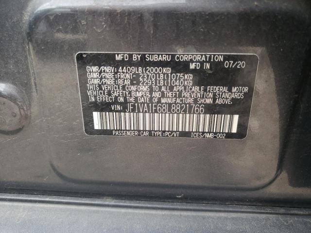 Photo 10 from auction – 2020 SUBARU WRX PREMIU with VIN JF1VA1F68L8821766