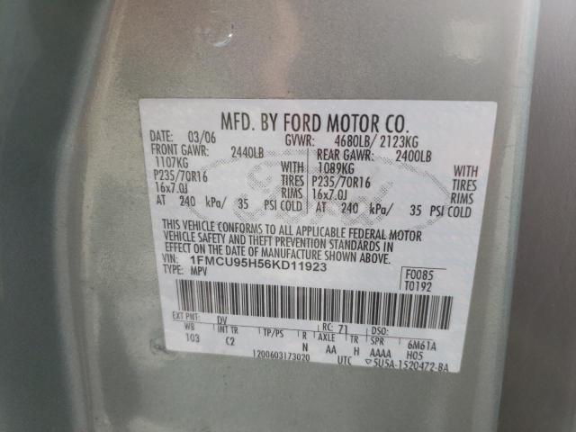 Photo 10 from auction – 2006 FORD ESCAPE HEV with VIN 1FMCU95H56KD11923