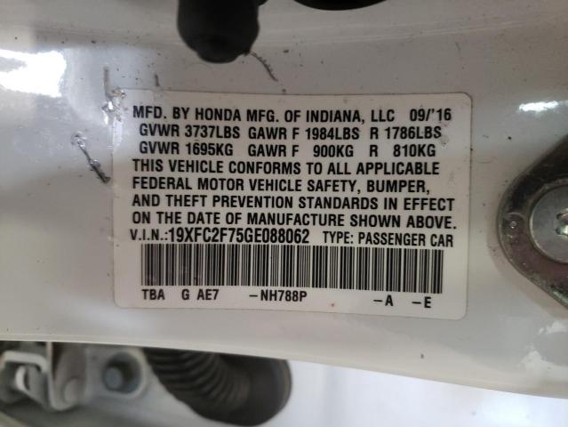 Photo 10 from auction – 2016 HONDA CIVIC EX with VIN 19XFC2F75GE088062