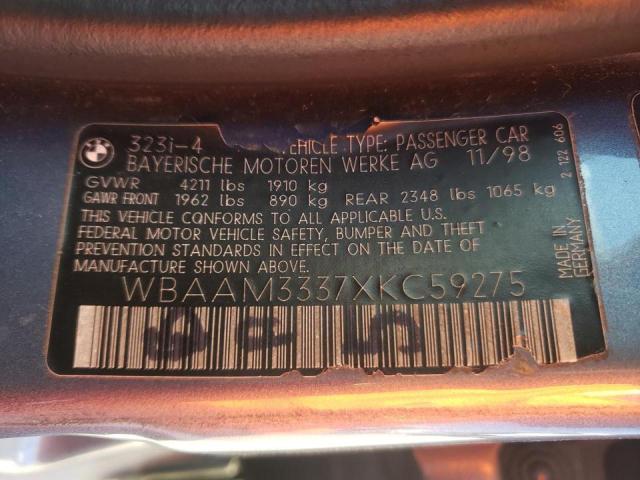 Photo 10 from auction – 1999 BMW 323 I with VIN WBAAM3337XKC59275