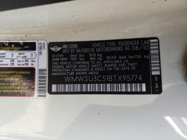 Photo 10 from auction – 2011 MINI COOPER with VIN WMWSU3C51BTX95774