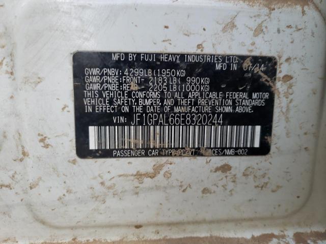 Photo 10 from auction – 2014 SUBARU IMPREZA SP with VIN JF1GPAL66E8320244