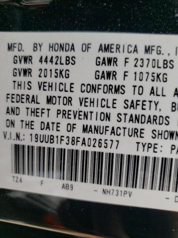Photo 10 from auction – 2015 ACURA TLX with VIN 19UUB1F38FA026577