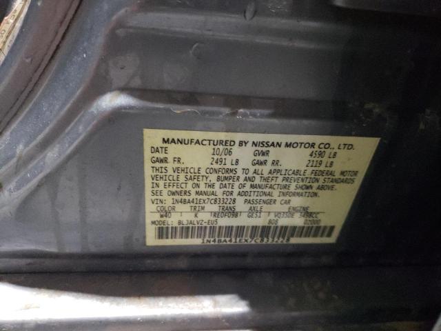 Photo 10 from auction – 2007 NISSAN MAXIMA SE with VIN 1N4BA41EX7C833228