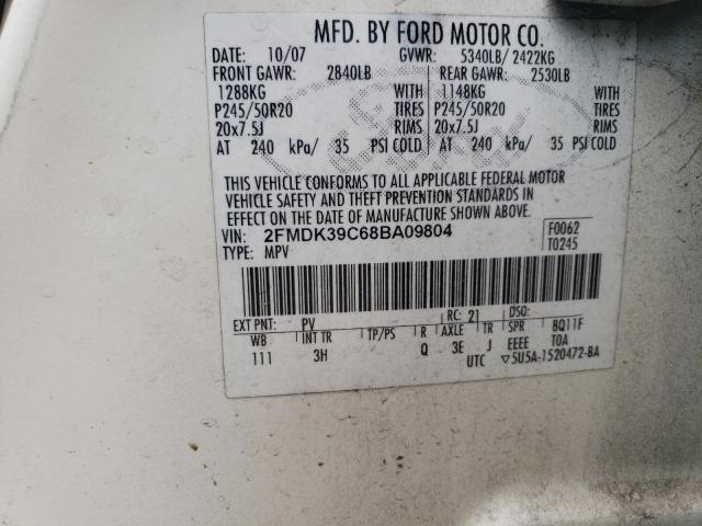 Photo 10 from auction – 2008 FORD EDGE LIMIT with VIN 2FMDK39C68BA09804