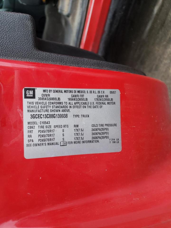 Photo 10 from auction – 2008 CHEVROLET SILVERADO with VIN 3GCEC13C88G139938