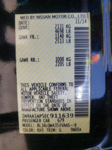 Photo 10 from auction – 2014 NISSAN MAXIMA S with VIN 1N4AA5AP5EC911639