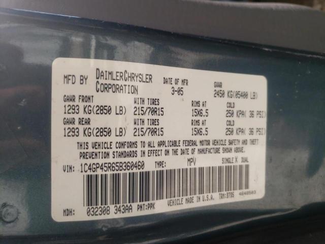 Photo 10 from auction – 2005 CHRYSLER TOWN & COU with VIN 1C4GP45R65B360460