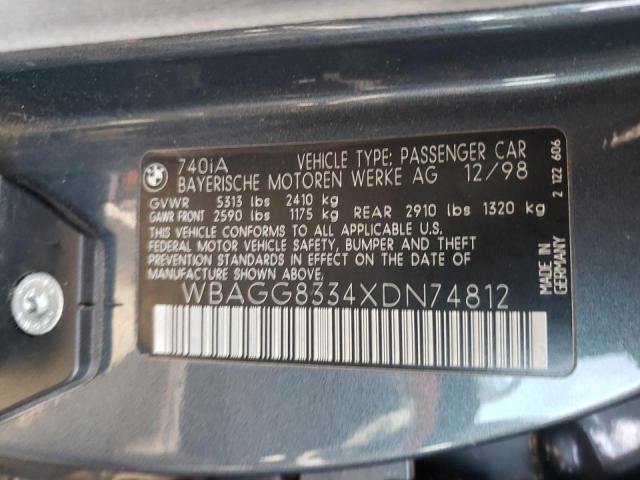Photo 10 from auction – 1999 BMW 7 SERIES with VIN WBAGG8334XDN74812