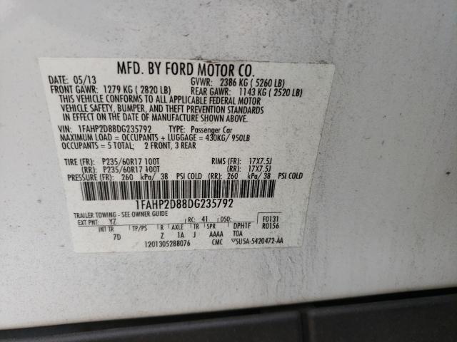 Photo 10 from auction – 2013 FORD TAURUS SE with VIN 1FAHP2D88DG235792