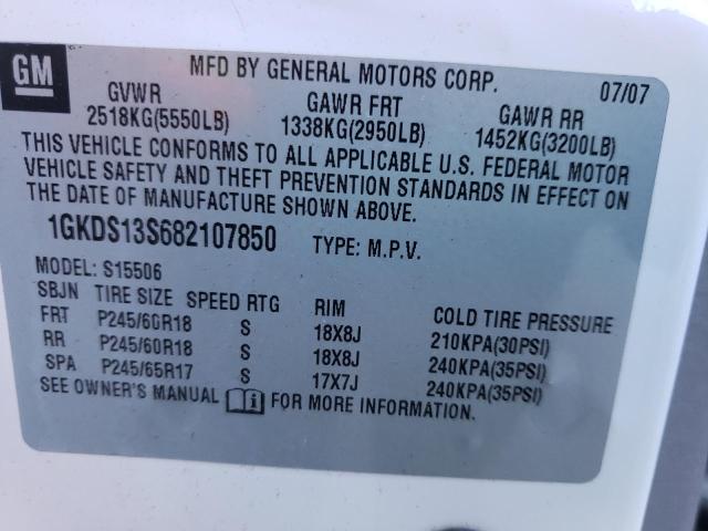 Photo 10 from auction – 2008 GMC ENVOY with VIN 1GKDS13S682107850