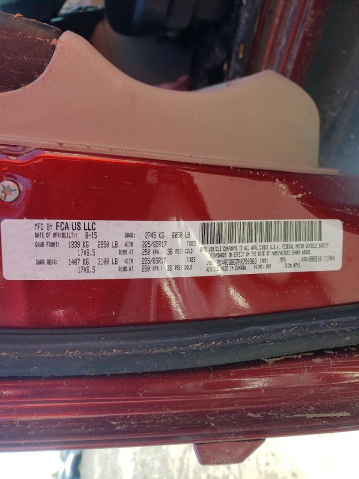 Photo 20 from auction – 2015 DODGE GRAND CARA with VIN 2C4RDGBG7FR750363