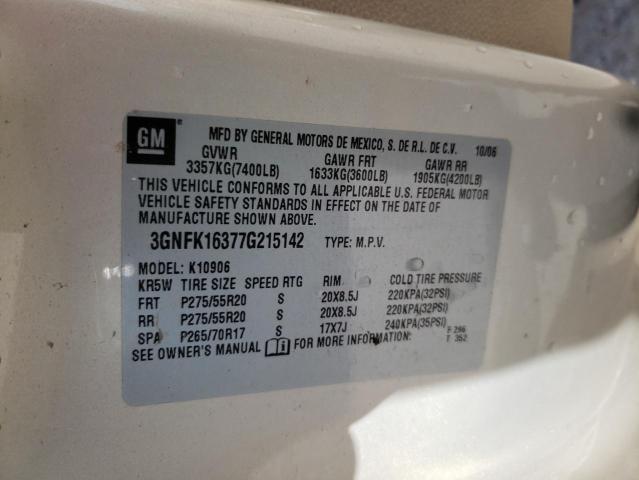 Photo 10 from auction – 2007 CHEVROLET SUBURBAN K with VIN 3GNFK16377G215142