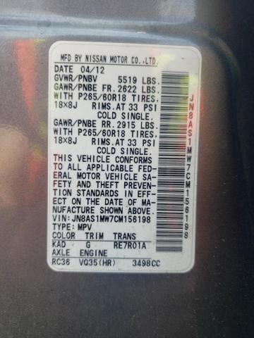 Photo 10 from auction – 2012 INFINITI FX35 with VIN JN8AS1MW7CM156198