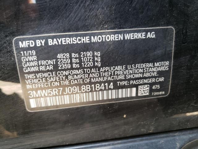Photo 1 from auction – 2020 BMW 330XI with VIN 3MW5R7J09L8B18414