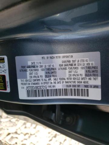 Photo 10 from auction – 2011 MAZDA CX-9 with VIN JM3TB3DV8B0307019