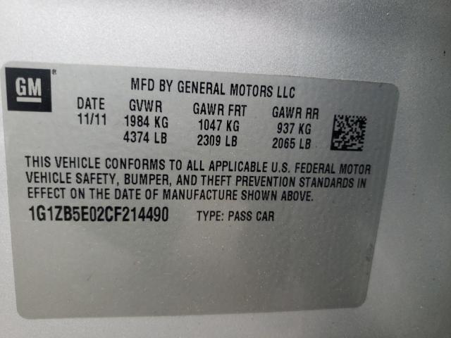 Photo 10 from auction – 2012 CHEVROLET MALIBU LS with VIN 1G1ZB5E02CF214490