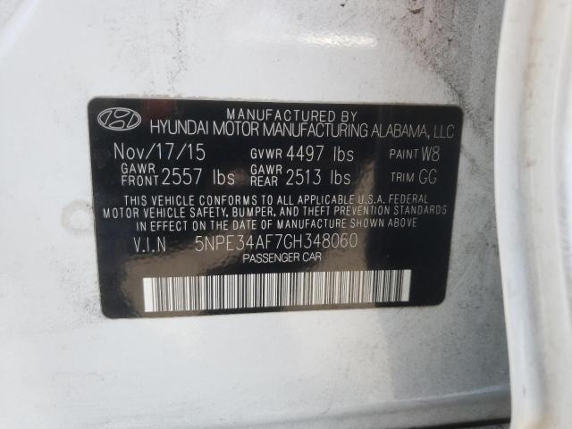 Photo 10 from auction – 2016 HYUNDAI SONATA SPO with VIN 5NPE34AF7GH348060