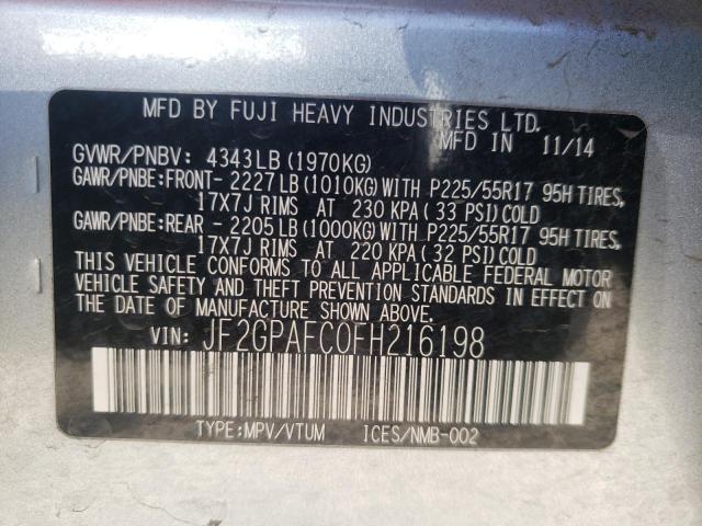Фото 10 с аукциона – 2015 SUBARU XV CROSSTR с VIN JF2GPAFC0FH216198