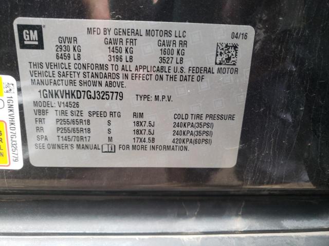 Photo 10 from auction – 2016 CHEVROLET TRAVERSE L with VIN 1GNKVHKD7GJ325779
