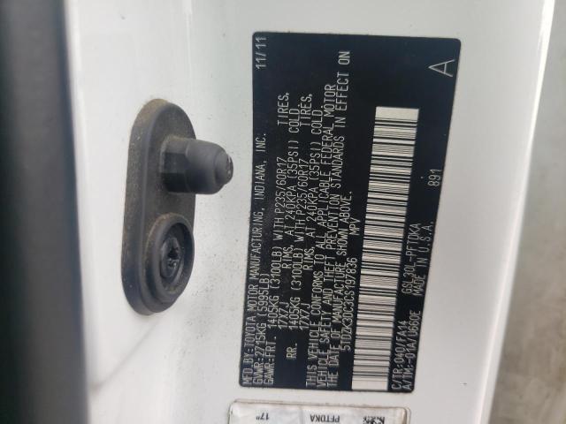 Photo 10 from auction – 2012 TOYOTA SIENNA with VIN 5TDZK3DC3CS197836