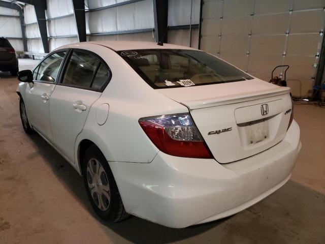 Photo 3 from auction – 2012 HONDA CIVIC HYBR with VIN JHMFB4F30CS010855