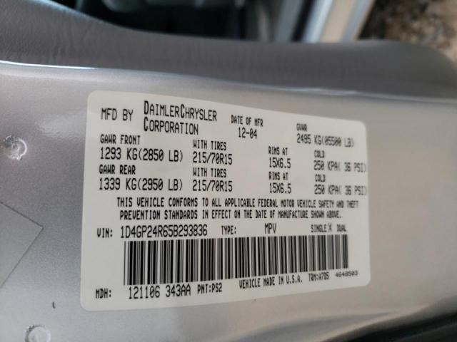 Photo 10 from auction – 2005 DODGE GRAND CARA with VIN 1D4GP24R65B293836