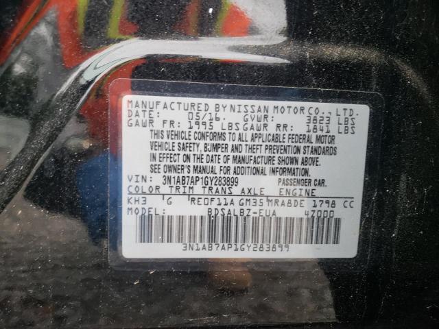 Photo 10 from auction – 2016 NISSAN SENTRA S with VIN 3N1AB7AP1GY283899