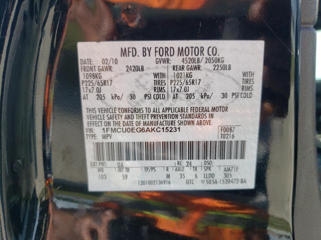 Photo 10 from auction – 2010 FORD ESCAPE LIM with VIN 1FMCU0EG6AKC15231