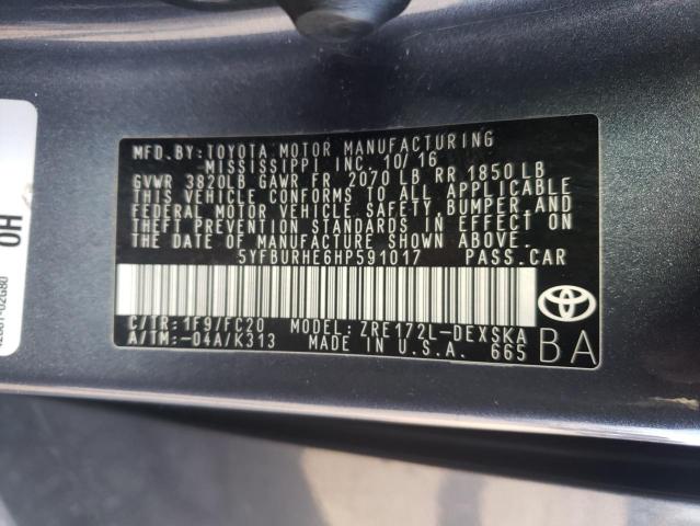 Photo 10 from auction – 2017 TOYOTA COROLLA L with VIN 5YFBURHE6HP591017