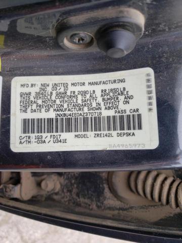 Photo 10 from auction – 2010 TOYOTA COROLLA BA with VIN 1NXBU4EE0AZ370718