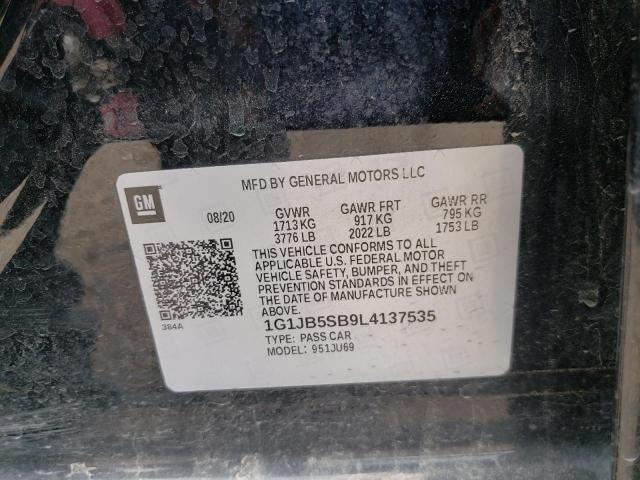 Photo 10 from auction – 2020 CHEVROLET SONIC LS with VIN 1G1JB5SB9L4137535