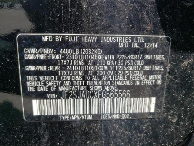 Photo 10 from auction – 2015 SUBARU FORESTER 2 with VIN JF2SJADCXFG565566
