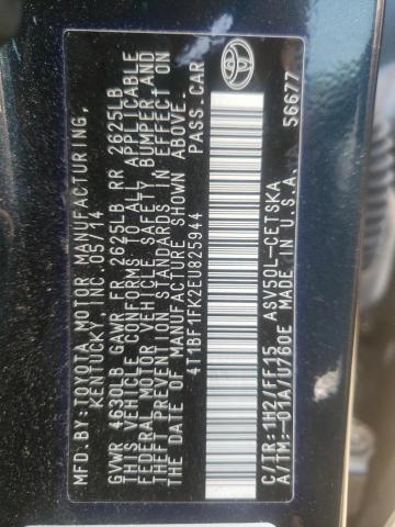 Photo 10 from auction – 2014 TOYOTA CAMRY L with VIN 4T1BF1FK2EU825944