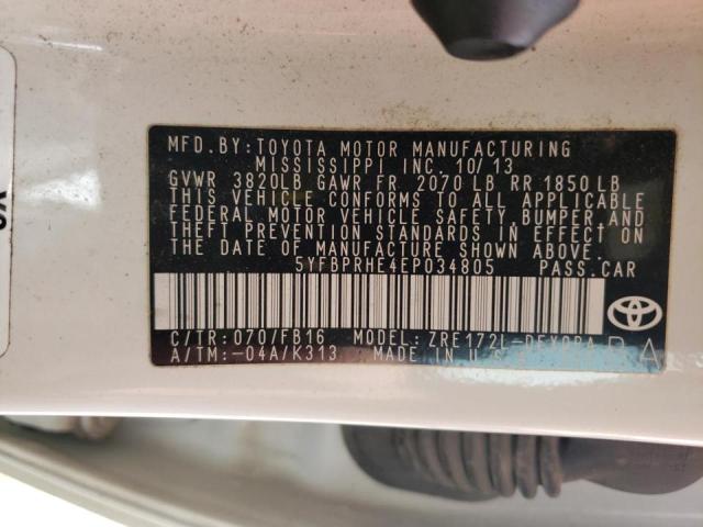 Photo 10 from auction – 2014 TOYOTA COROLLA EC with VIN 5YFBPRHE4EP034805