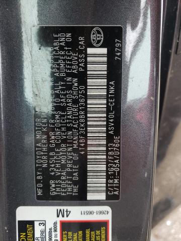Photo 10 from auction – 2011 TOYOTA CAMRY BASE with VIN 4T4BF3EK8BR136750