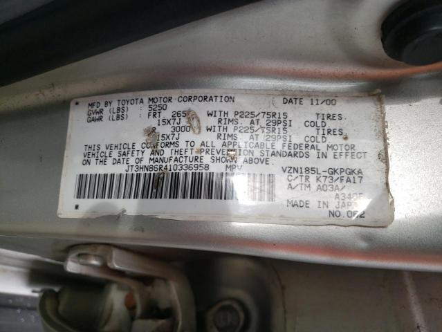 Photo 1 from auction – 2001 TOYOTA 4RUNNER SR with VIN JT3HN86R410336958
